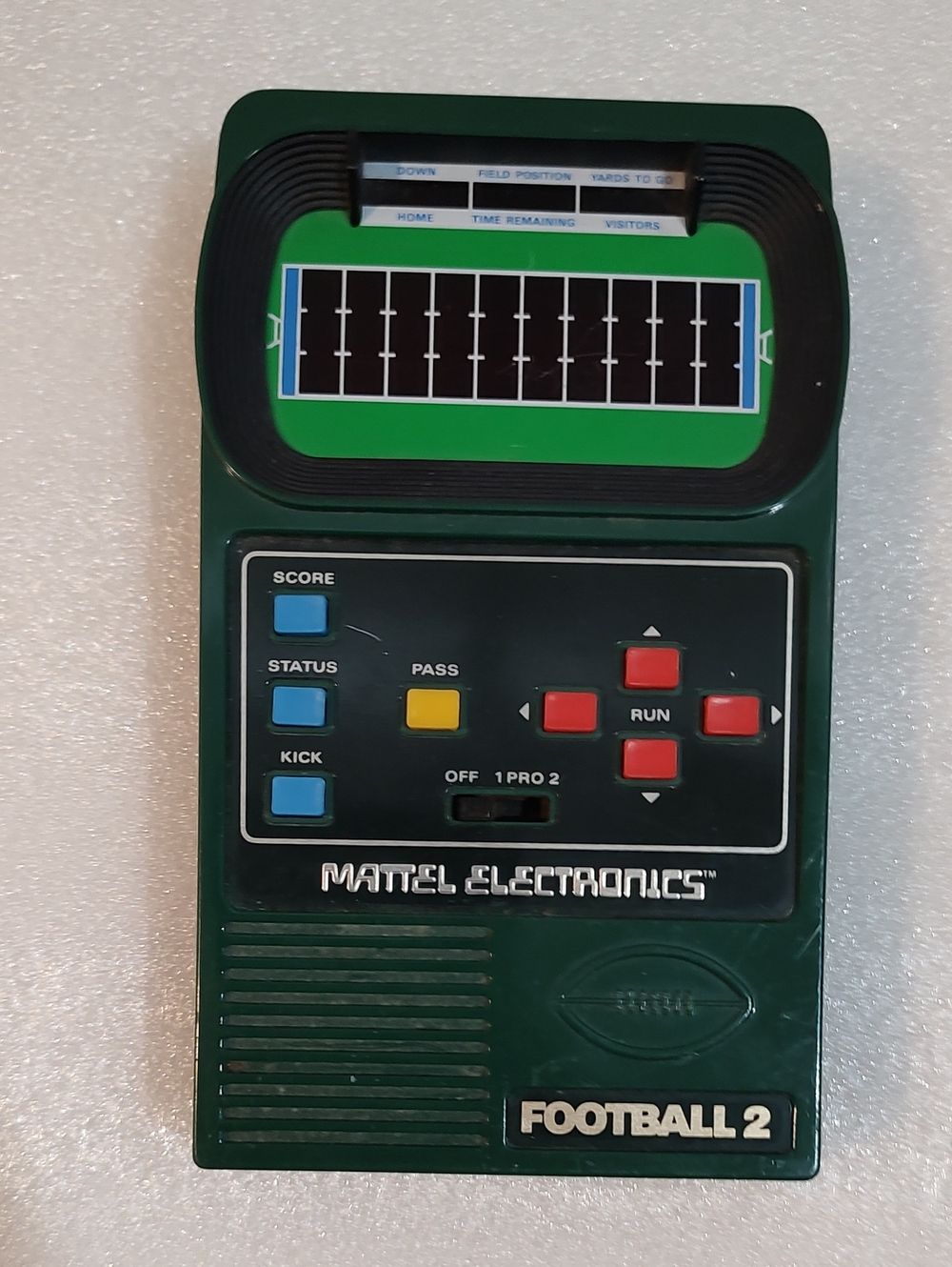 Vintage Mattel Football 2 Handheld Game - Dark Green Tested
